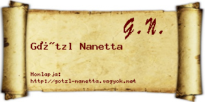 Götzl Nanetta névjegykártya